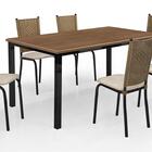 Mesa Marshella 90x160 Black Tampo Malbec Com 6 Cadeiras Alfa