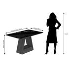 Mesa Mdf 130cm Com Tampo De Vidro Alana Cimol