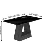 Mesa Mdf 130cm Com Tampo De Vidro Alana Cimol