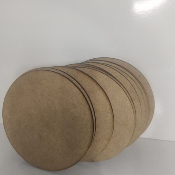 Mesa Mdf Kit 50 Sousplats Redondo Cru Jogo 10x10 Cm