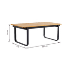 Mesa Metal 199x100x74cm Cinza Calypso Naterial