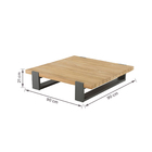 Mesa Metal 21x90x90cm Marrom Greffin Naterial