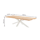 Mesa Metal 76,5x110x280cm Marrom Lagos Naterial