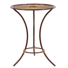 Mesa Metal Redonda  Roma 80x61cm Marrom