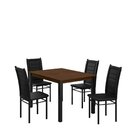 Mesa Monaco 120x80cm Tampo Mdf Com 4 Cadeiras Tokio Preto / F