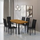 Mesa Monaco 160x80cm Tampo Mdf Com 6 Cadeiras Tokio Preto / N