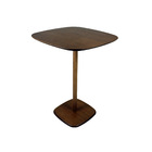 Mesa Monopé Quadrada Para Sala Laminada 50cm - Castanho