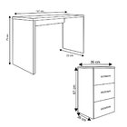 Mesa Móveis Leão Gavea Com Gaveteiro Pietra 3 Gavetas