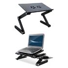 Mesa Multifuncional Para Notebook Dobravel Com Cooler Preta (