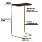 Mesa Multiuso Dexter Tampo Preto Base Gold G41 - Gran Belo