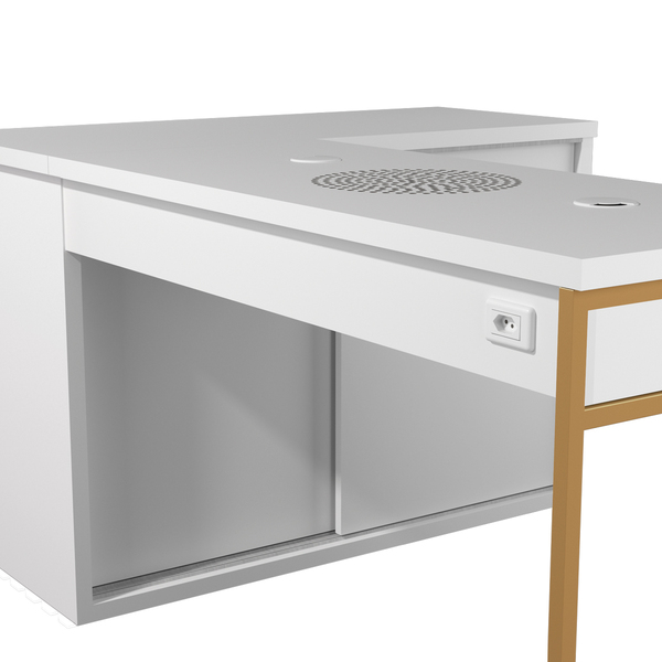 Mesa Nails Premium Lisa 167x117cm Com Aspirador E Pé De Ferro