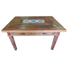 Mesa Naira Em Madeira De Demolição - Cód 2394 Acabamento:cera