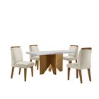Mesa Nancy 120 Tampo Mdf Canto Reto Com 4 Cadeiras Bugatti Cr
