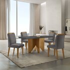 Mesa Nancy 120 Tampo Mdf Canto Reto Com 4 Cadeiras Bugatti Gr