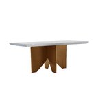Mesa Nancy 180 Tampo Mdf Vidro/canto Reto Com 6 Cadeiras Dand