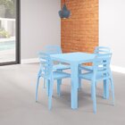 Mesa Niala Quadrada Adulta Tampo Plástico Azul Celeste