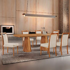 Mesa Noronha 180cm Tampo Laminado Barril Com 6 Cadeiras Muniq