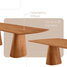 Mesa Noronha 180cm Tampo Laminado Barril Com 6 Cadeiras Muniq