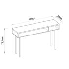 Mesa Office 120cm Retrô Megan Pés Em Madeira Maciça Off White
