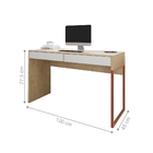 Mesa Office Nila 1.2 Com Gavetas Natura Branco E Cobre