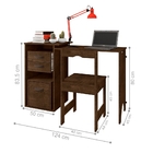 Mesa Office Retrátil Com Cadeira Zole Malbec