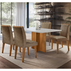Mesa Olivia Em Mdf Com 4 Cadeiras Lunara Moderna