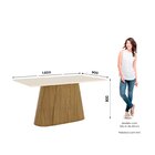 Mesa Olívia Para 6 Lugares Tampo 160cm Canto Reto Nature/off