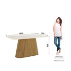 Mesa Olívia Para 6 Lugares Tampo 160cm Com Vidro Canto Arredo