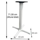Mesa Ômega Ferro Branco 74 Cm (alt) Base X Tampo Mdp Quadrado