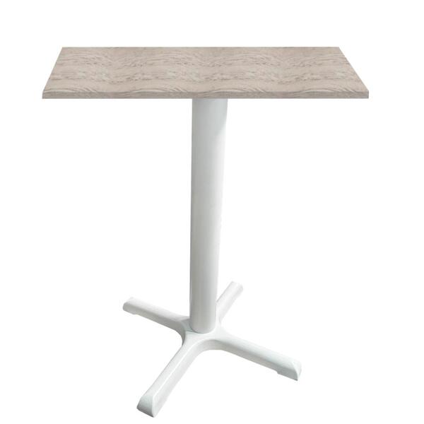 Mesa Ômega Ferro Branco 74 Cm (alt) Base X Tampo Mdp Quadrado