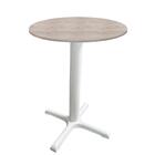 Mesa Ômega Ferro Branco 74cm (alt) Base X Tampo Mdp Redondo C