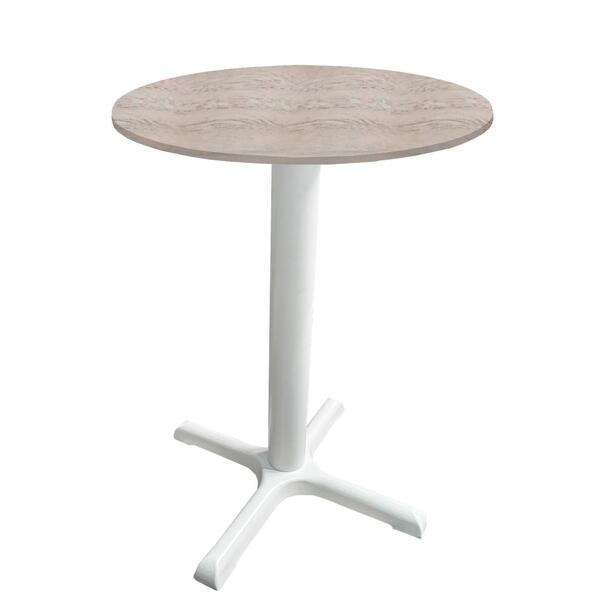 Mesa Ômega Ferro Branco 74cm (alt) Base X Tampo Mdp Redondo C