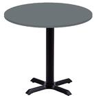 Mesa Ômega Ferro Preto 74 Cm (alt) Base Em X Tampo Mdp Redond