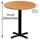 Mesa Ômega Ferro Preto 74 Cm (alt) Base Em X Tampo Mdp Redond