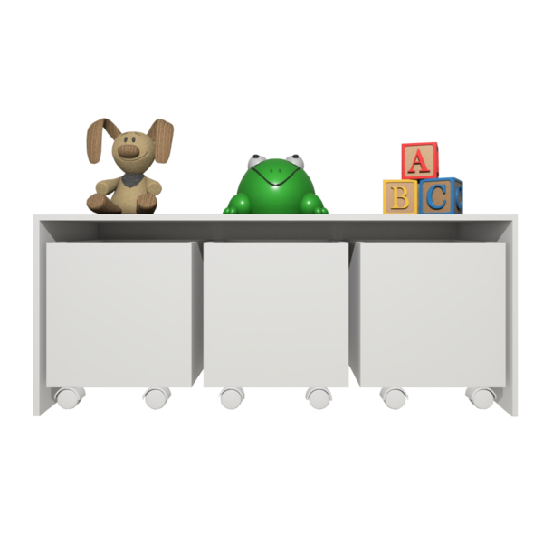 Mesa Organizadora De Brinquedos Com 3 Baús 100% Mdf Plancasa