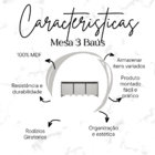 Mesa Organizadora De Brinquedos Com 3 Baús 100% Mdf Plancasa