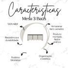 Mesa Organizadora De Brinquedos Com 3 Baús 100% Mdf Plancasa