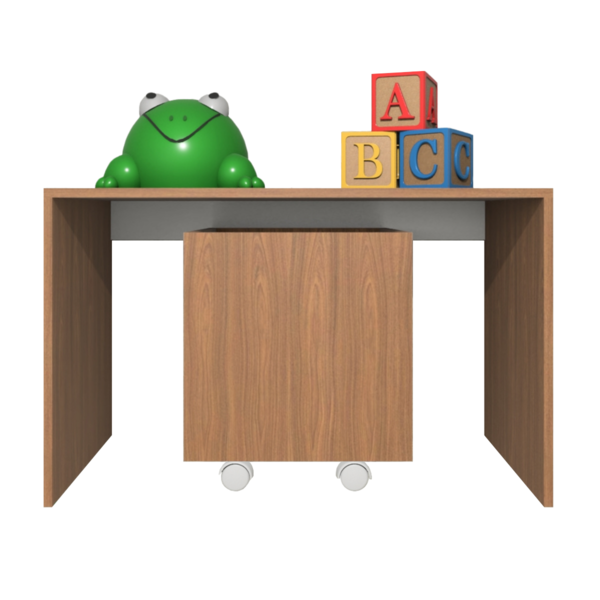 Mesa Organizadora De Brinquedos Infantil 1 Baú 100% Mdf Planc