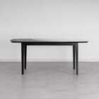 Mesa Oval 4 Lugares 1,4m Tampo Vidro E Mdf Tiê Cabecasa Madei