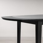 Mesa Oval 4 Lugares 1,4m Tampo Vidro E Mdf Tiê Cabecasa Madei