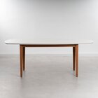 Mesa Oval 6 Lugares 1,8m Tampo Mdf Tiê Cabecasa Madeiraorigin