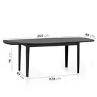 Mesa Oval 8 Lugares 2,0m Tampo Vidro E Mdf Tiê Cabecasa Madei