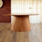 Mesa Oval Design Moderno 180cm X 100cm Base Em Madeira Maciça