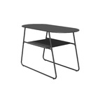 Mesa  Aço Oval Duo 75x55x120cm Preto Naterial