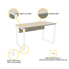 Mesa P/ Escritório 120x60 Pandin P25tub - Nogueira/branco