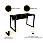 Mesa P/ Escritório 120x60 Pandin P25tub - Preto