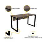 Mesa P/ Escritório 120x60 Pandin P25tub - Walnut/preto