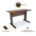 Mesa P/ Escritório 121x61 Pandin Maxxi - Walnut/preto