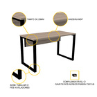 Mesa P/ Escritório 134x60 Pandin P25tub - Naturalle/preto