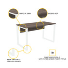 Mesa P/ Escritório 134x60 Pandin P25tub - Walnut/branco